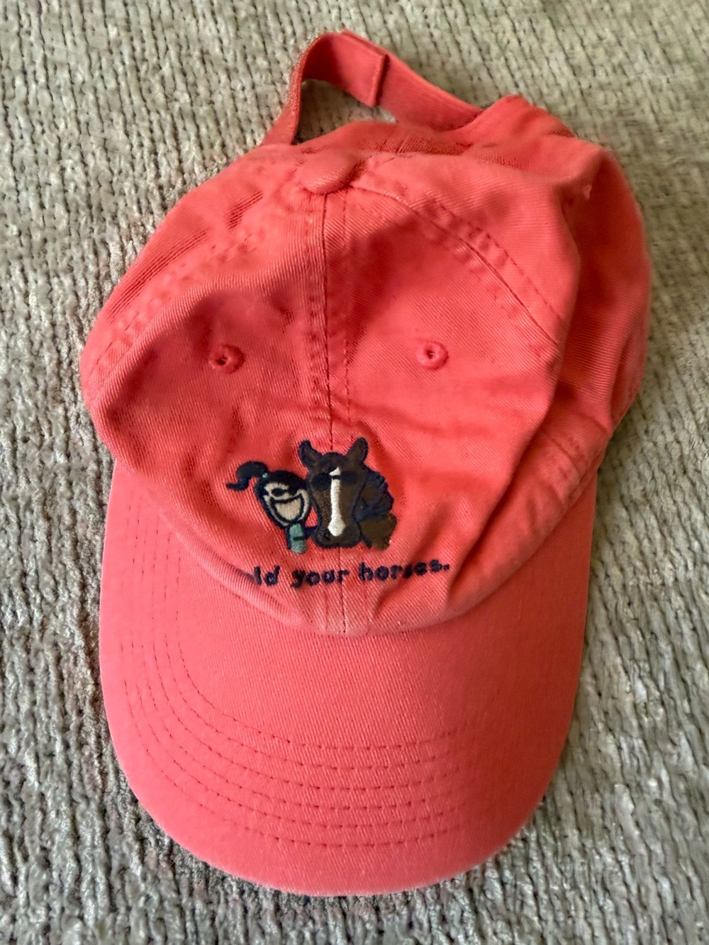Life Is Good Girls 2T-4T Hold Your Horses Embroidered Baseball Cap Horse